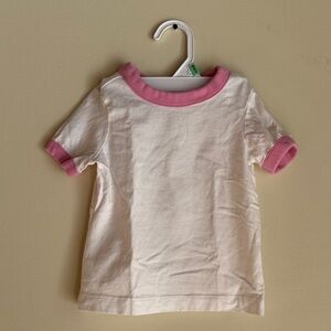 HANNA ANDERSSON - Pink and White Baby Cotton T-Shirt
